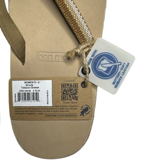 Hari Mari Scouts Women’s Flip Flops Sandals Tobacco Breeze Size 8 NWT - Picture 2 of 8